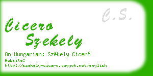 cicero szekely business card